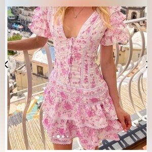 Floral Pink Lace Dress